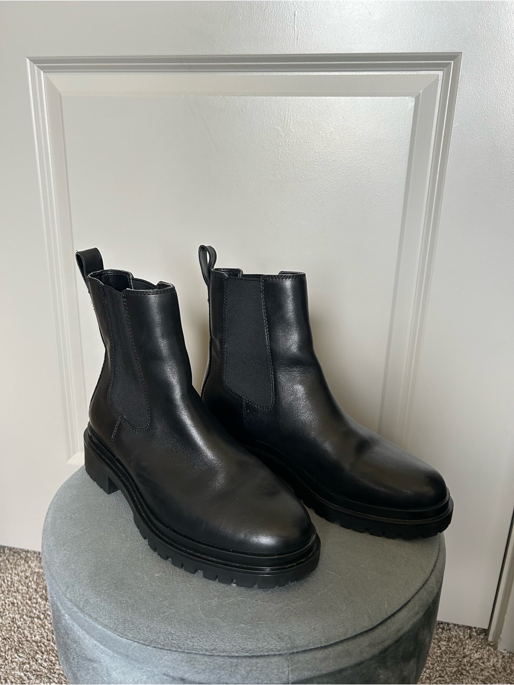 Lauren Ralph Lauren Womens Black Leather Chelsea boot